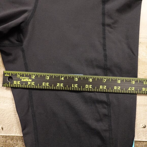 Athleta Colorblock Capri Leggings Women’s Large Black Blue 17.5” Inseam - Picture 9 of 12